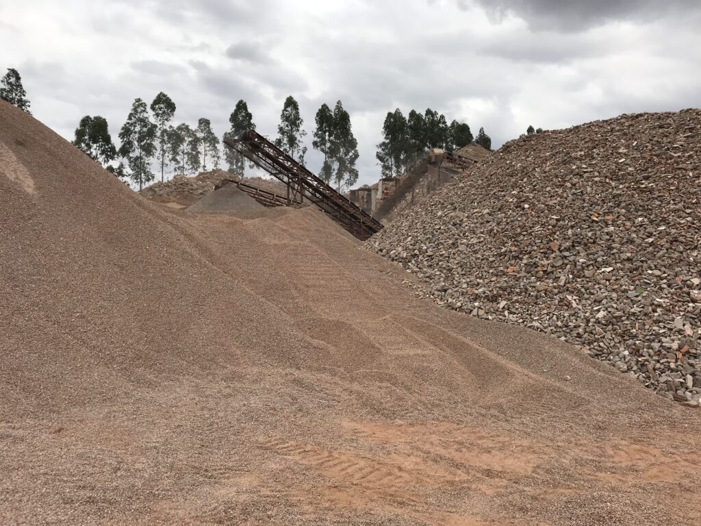 Areia reciclada oriunda da reciclagem de RCD